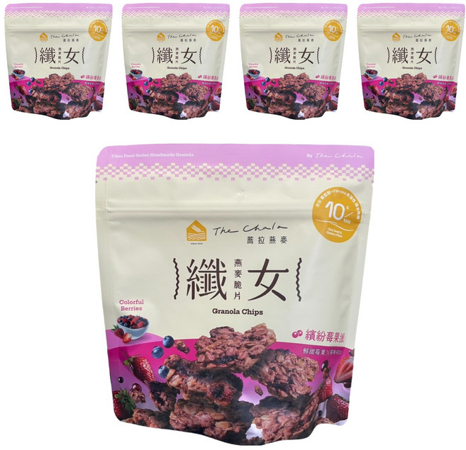 The Chala 蕎拉燕麥 纖女燕麥脆片 全素 繽紛莓果派, 130g, 5包