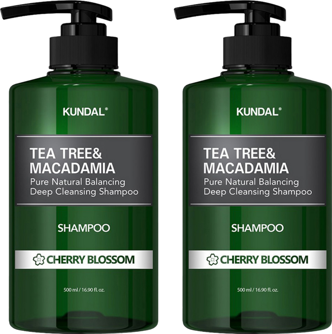 KUNDAL 昆黛爾 茶樹澳洲堅果控油洗髮露 Cherry Blossom, 500ml, 2瓶