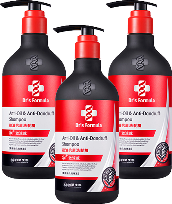 台塑生醫 Dr's Formula 控油抗屑洗髮精 激涼款, 580g, 3件