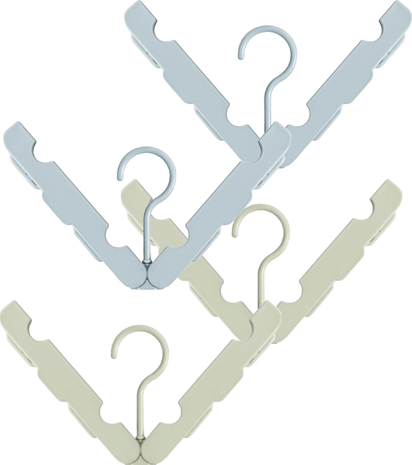 리버그린 여행용 접이식 옷걸이 특, 블루, 그린, 4개