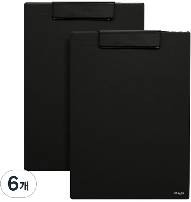 마그피아 마그랑 차트 자석 클립 보드 A4, 블랙, 6개