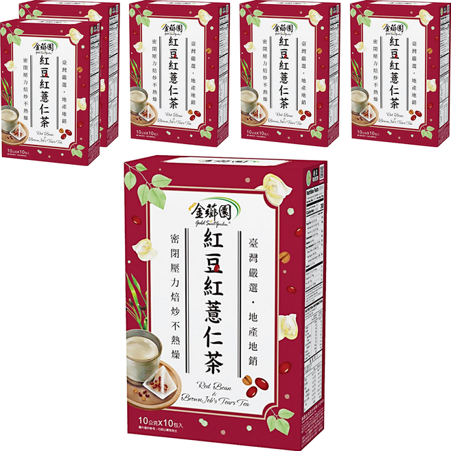 金薌園 紅豆紅薏仁茶, 10g, 10包, 6盒