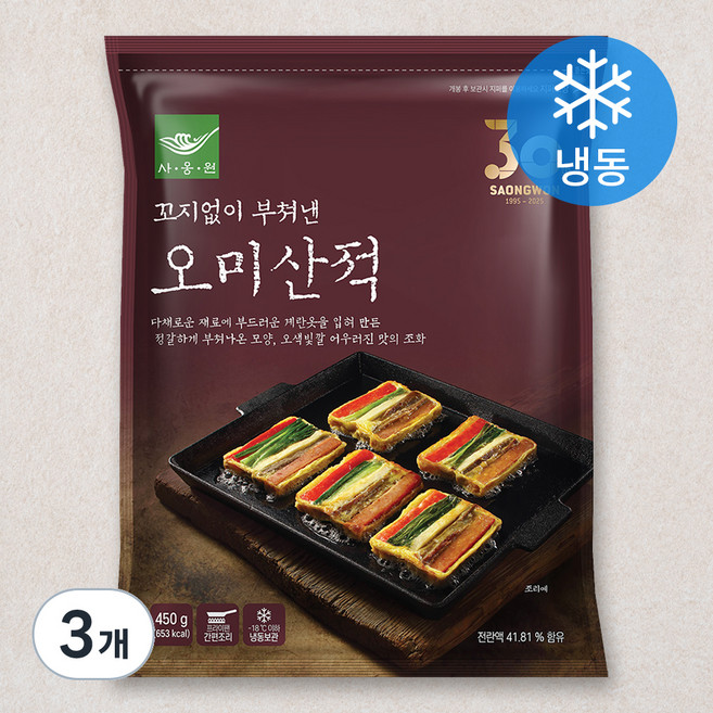사옹원 부침명장 꼬지없이 부쳐낸 오미산적 (냉동), 450g, 3개