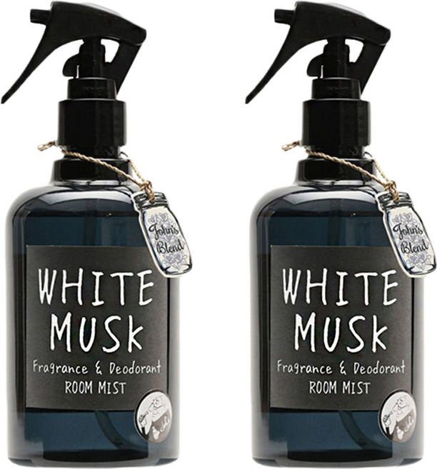 John's Blend 室內芳香噴霧 白麝香 植物萃取 持久清新 有效消除異味, 280ml, 2瓶
