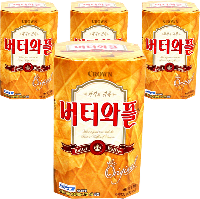 크라운 버터와플, 135g, 4개