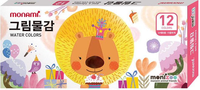 모나미 모니주 그림물감 핑크, 6ml, 12색