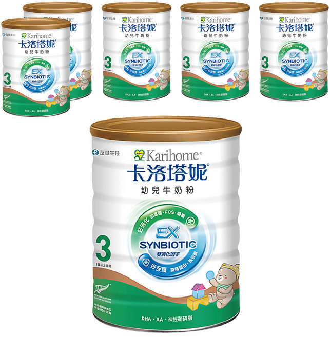 Karihome 卡洛塔妮 EX幼兒牛奶粉 3號 1~3歲, 850g, 1入, 6罐