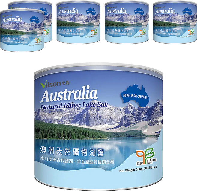 Vilson 米森 澳洲天然礦物湖鹽, 300g, 6罐