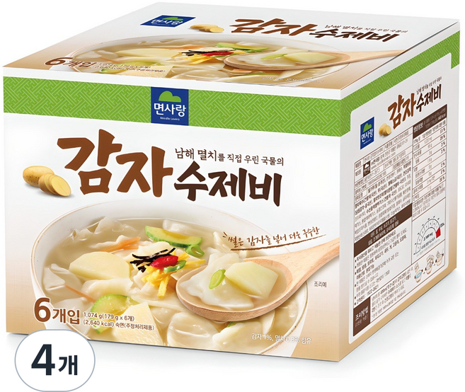 면사랑 남해멸치 감자수제비, 1.074kg, 4개
