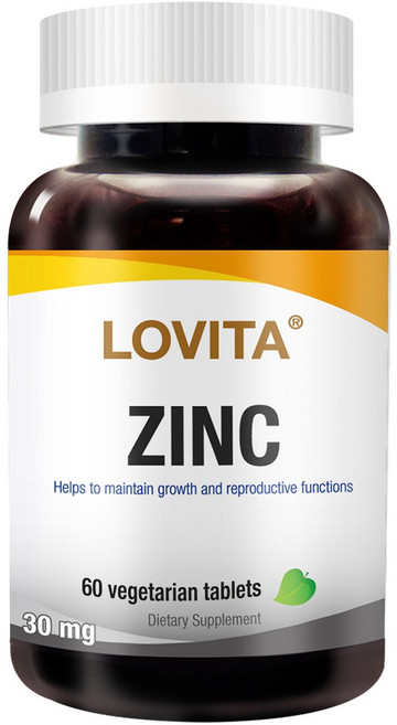 Lovita 螯合鋅30mg 全素錠劑, 60顆, 36g, 1罐