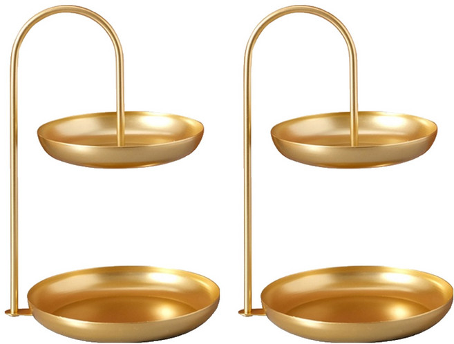 ABM 인테리어 다용도 2단 트레이, 골드, 2개