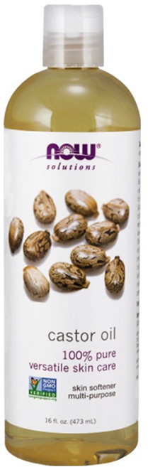 NOW Foods 純蓖麻保濕油, 473ml, 1瓶
