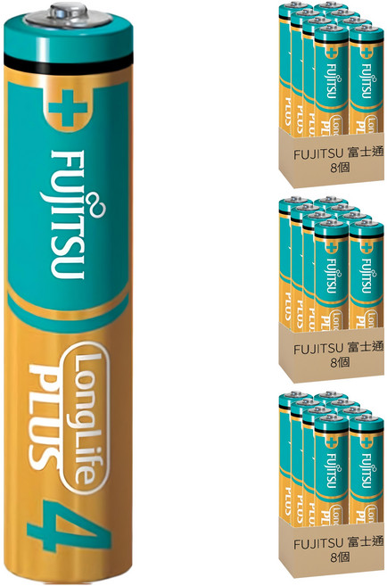 FUJITSU 富士通 長效型4號鹼性電池 LP03LP, 3組, 8顆