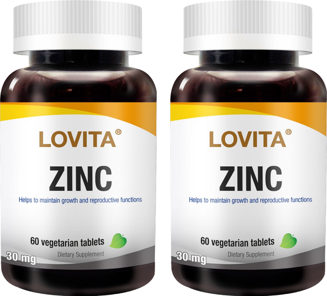 Lovita 螯合鋅30mg 全素錠劑, 60顆, 36g, 2罐