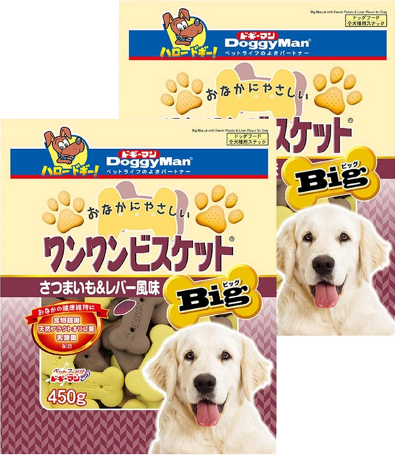 DoggyMan 多格漫 大型犬用 消臭餅乾, 甜薯雞肝, 450g, 2包