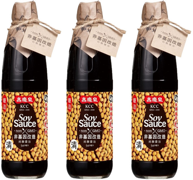 高慶泉 非基因改造純釀醬油, 540ml, 3瓶