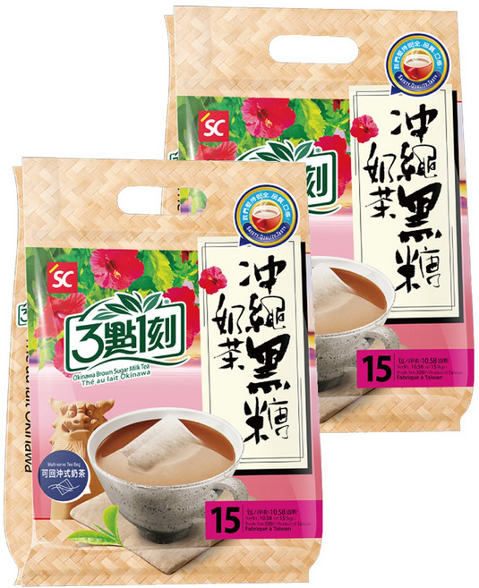 3點1刻 沖繩黑糖奶茶, 20g, 15包, 2袋