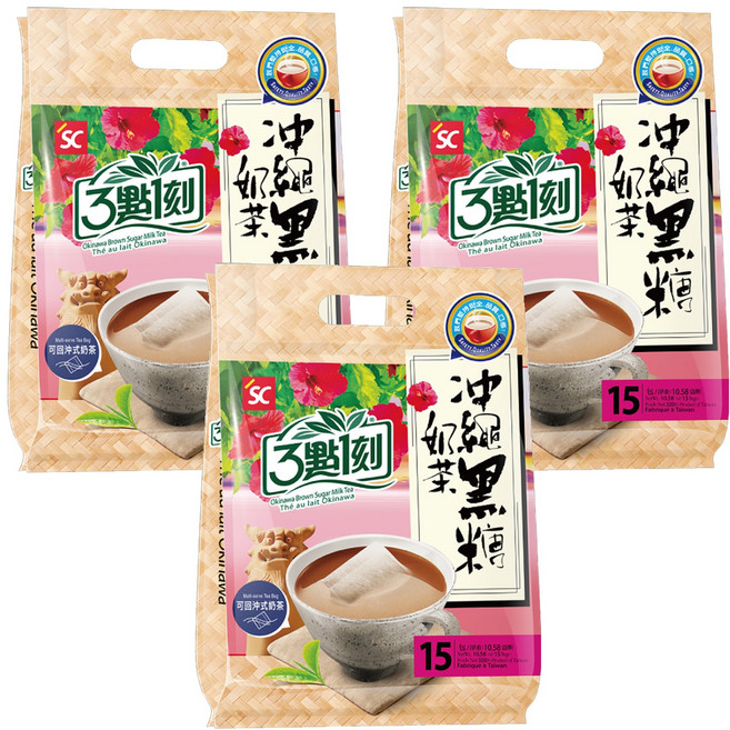 3點1刻 沖繩黑糖奶茶, 20g, 15包, 3袋