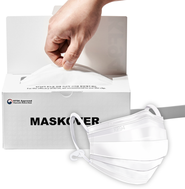 마스크오버 엠에프 황사방역마스크 고리형 KF94, 50개입, 1개, 화이트