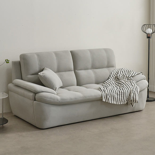 퍼리든 누벨라 패브릭 3인용 쇼파 + 쿠션 세트 방문설치, 그레이