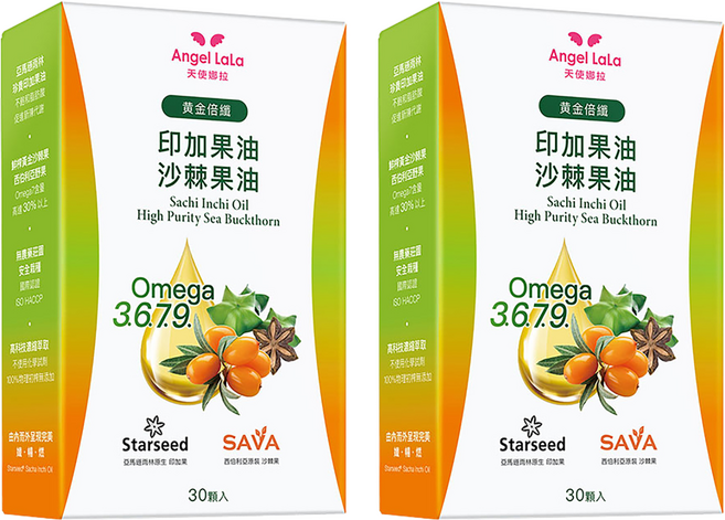 Angel LaLa 天使娜拉 黃金倍纖 印加果油 + 沙棘果油, 700mg, 30顆, 2盒