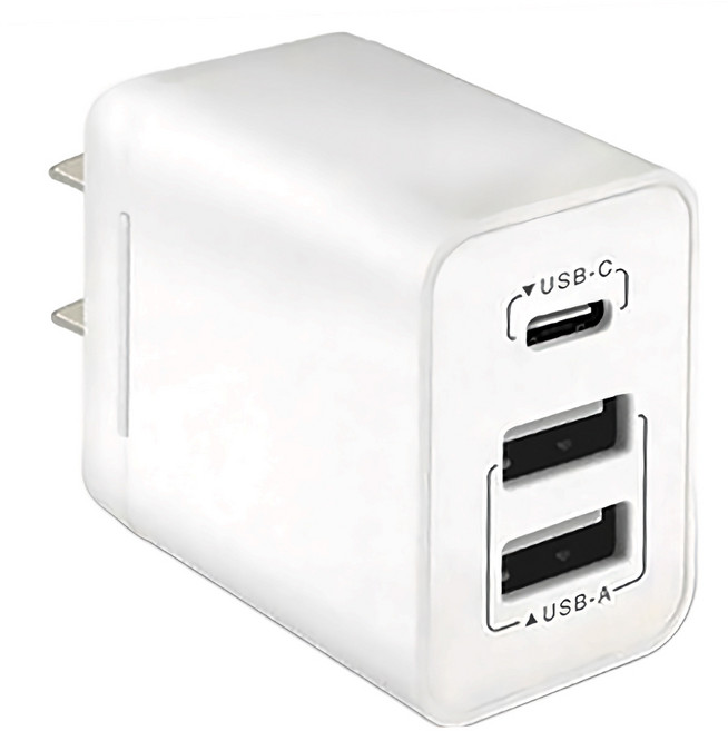 Dr.AV 聖岡科技 三孔 3.1A USB充電器, 1個