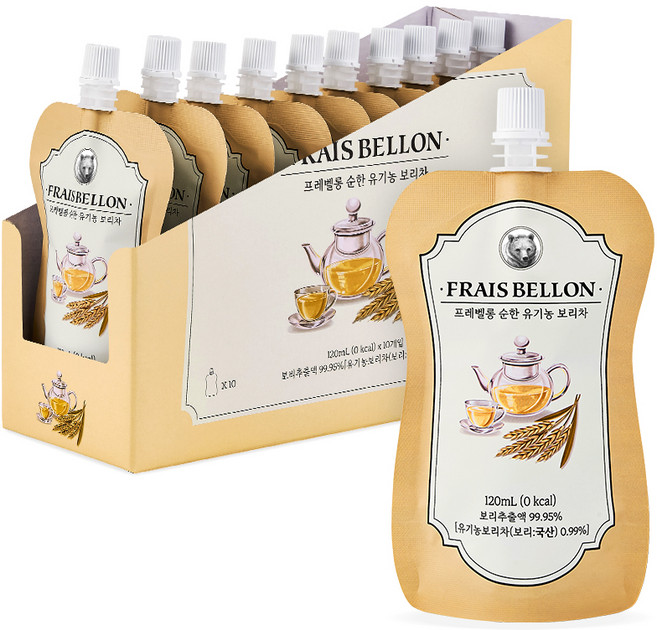 프레벨롱 순한 유기농 보리차, 10개, 120ml