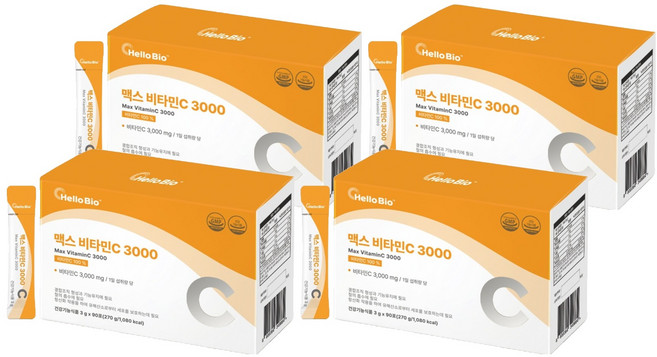 헬로바이오 맥스 비타민C 3000 90p, 270g, 4개
