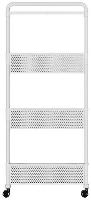 이동식 틈새 수납장 4단, 클래식 화이트