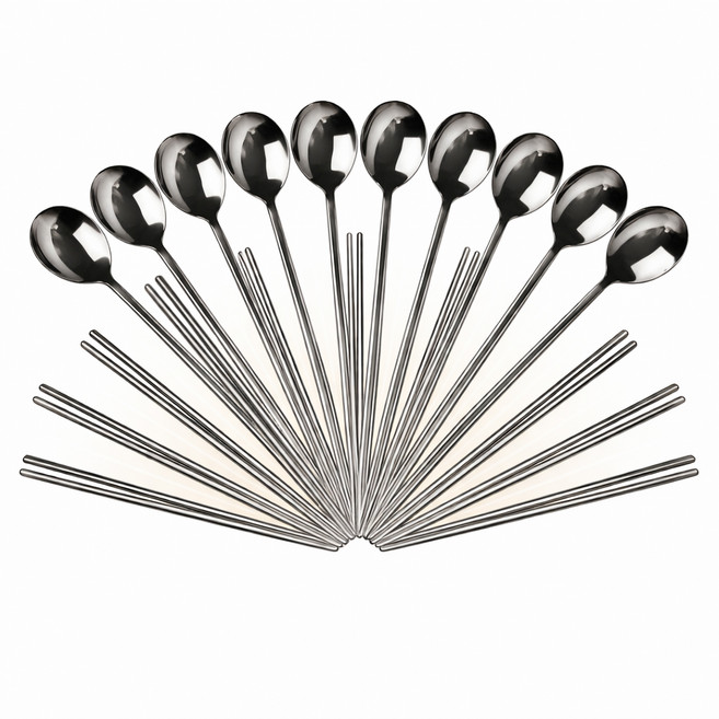 퀸센스 챠밍 수저 젓가락 세트, 수저 10p + 젓가락 10p, 1세트