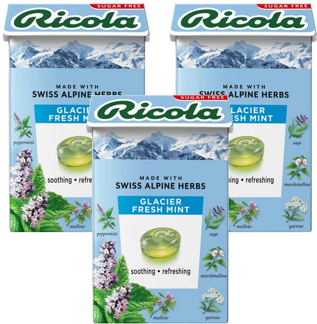 리콜라 스위스 캔디 글라시어 민트맛, 40g, 3개 - 쿠팡
