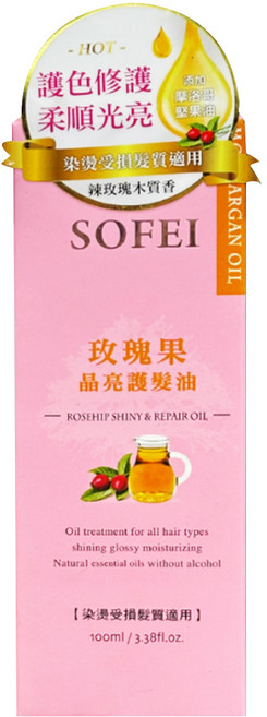 SOFEI 舒妃 玫瑰果晶亮護髮油, 100ml, 1盒