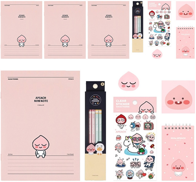 Icons Kakao Friends 7件文具組, 屁桃, 2個