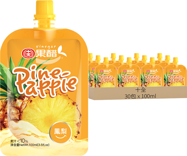 十全 鳳梨醋飲料, 100ml, 30包