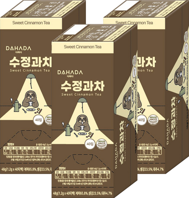 다하다 수정과차, 1.2g, 40개입, 3개