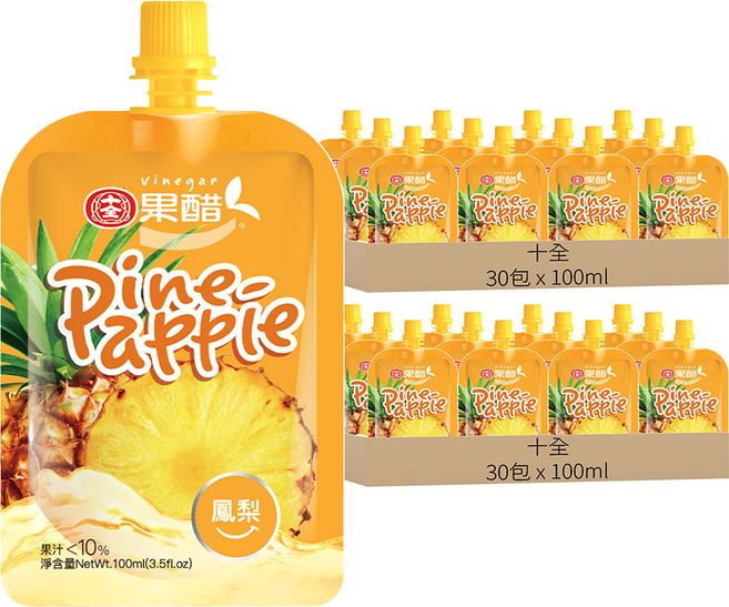 十全 鳳梨醋飲料, 100ml, 60包