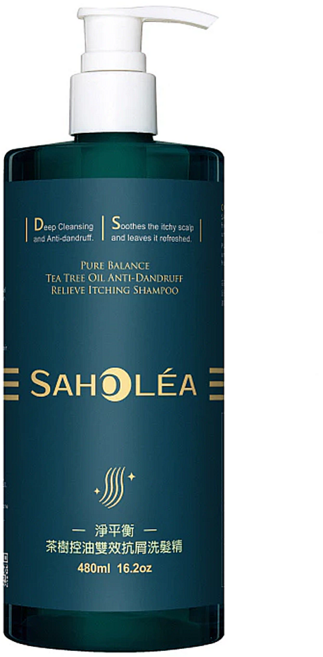SAHOLEA 森歐黎漾 淨平衡茶樹控油雙效抗屑洗髮精, 480ml, 1瓶