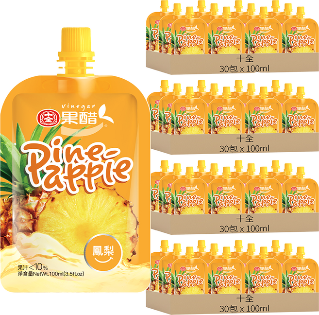 十全 鳳梨醋飲料, 100ml, 120包