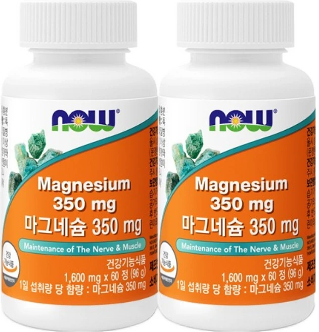나우푸드 마그네슘 350mg, 60정, 2개 - 쿠팡
