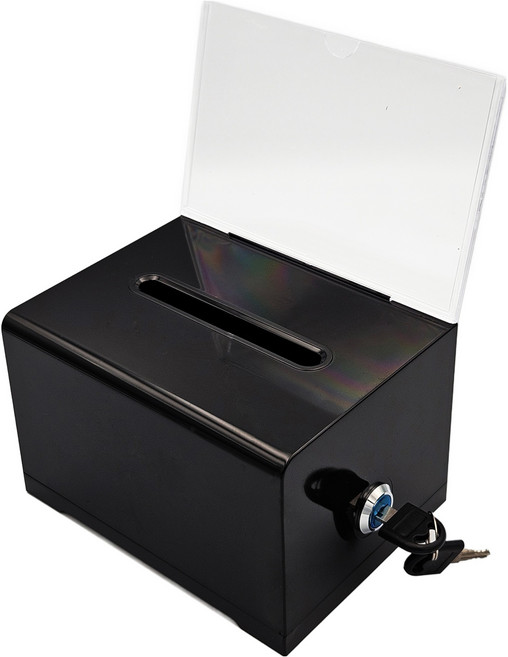 나홈 아크릴 다용도이벤트 응모 모금함 16 x 12 x 20.5 cm, 블랙, 1개