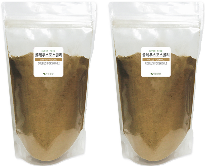 바른건강 콜레우스포스콜리 추출분말, 2개, 400g