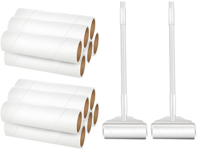 생활공식 사선컷팅 강력 테이프클리너 3단 롱핸들 본품 + 리필 6p + 케이스 세트, 2개