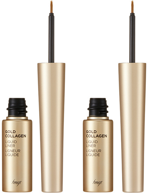 fmgt 골드 콜라겐 리퀴드 아이라이너 5.5g, 블랙, 2개