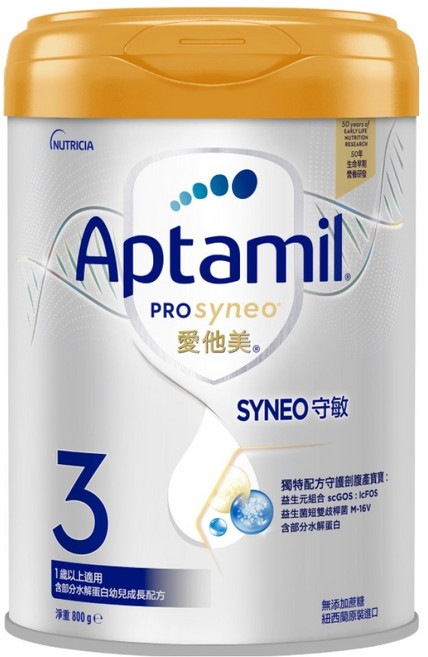 Aptamil 愛他美 Prosyneo 守敏部份水解蛋白幼兒成長配方, 800g, 1罐