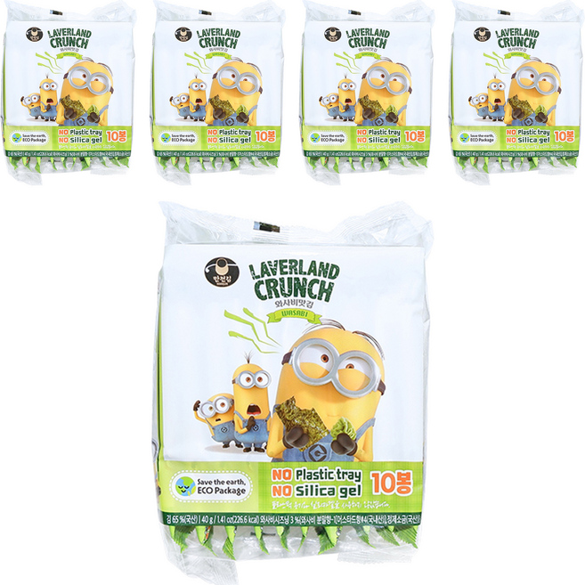 만전김 에코팩 와사비맛김 10p, 40g, 5개