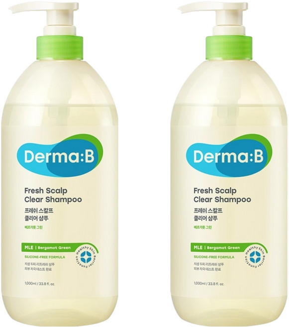 Derma B 頭皮淨化洗髮精 香檸檬香, 2瓶, 1L