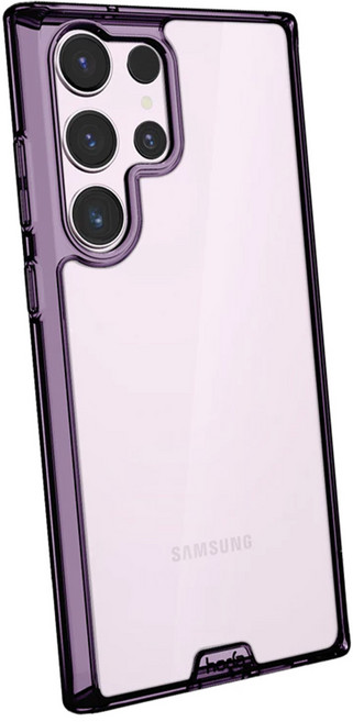HODA 好貼 晶石 防摔殼 手機殼 Samsung Galaxy S23 Ultra 軍規防摔 強化玻璃背板 深紫色