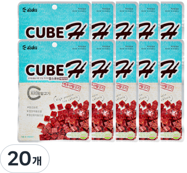 맘스큐브 강아지 큐브H 육포, 말고기, 20개