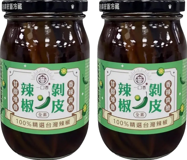 一口香 剝皮辣椒 麻油, 450g, 2罐