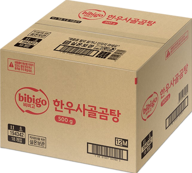 비비고 한우사골곰탕, 500g, 18개
